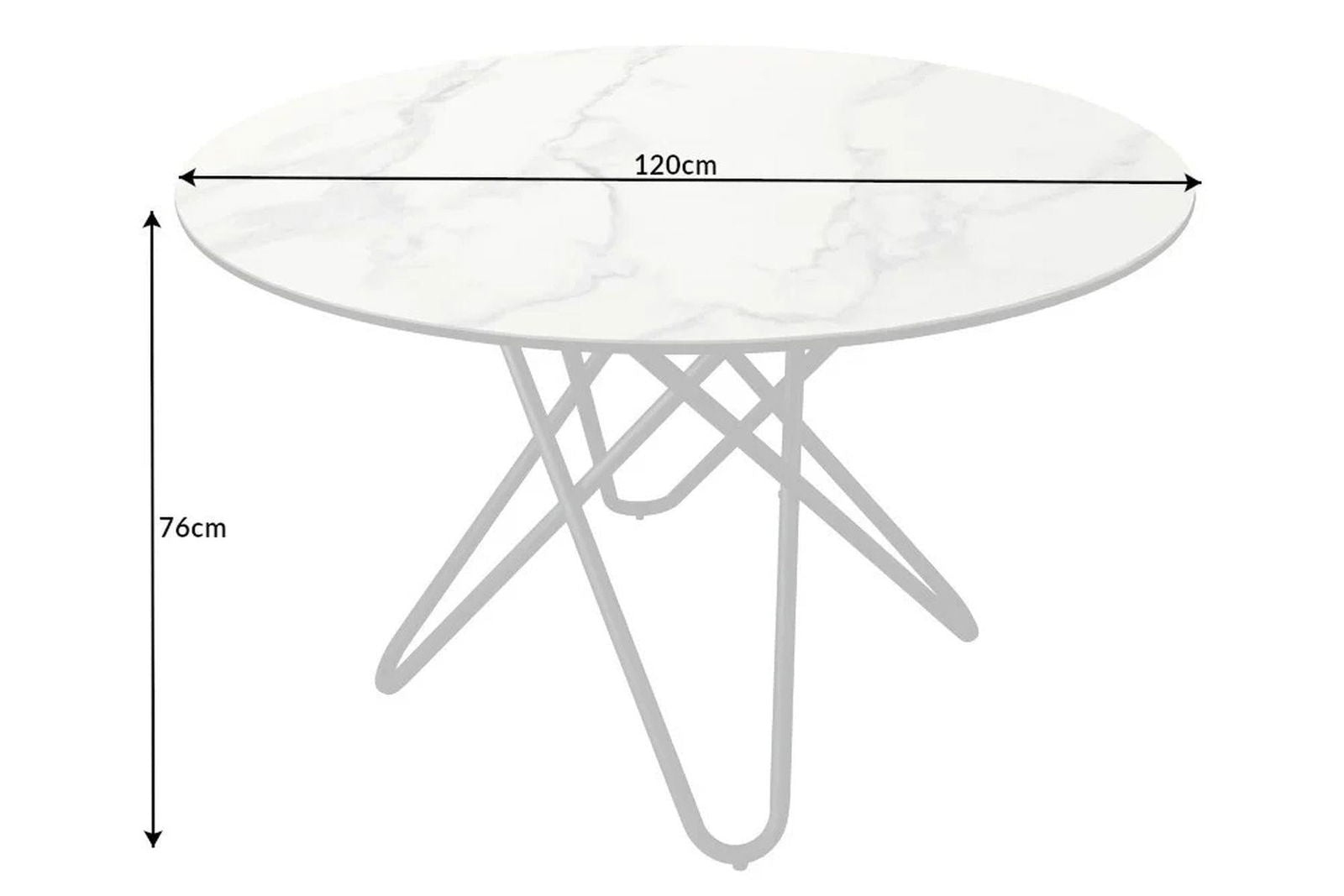 STÓŁ OKRĄGŁY 120 CM OPTYKA MARMUR CIEMNOSZARY  / 42368  / INVICTA INTERIOR