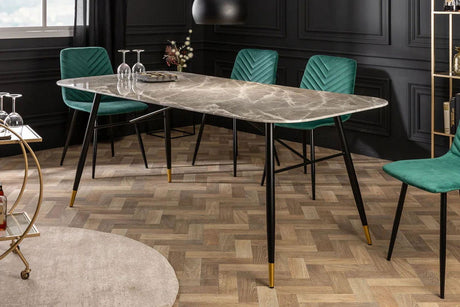 STÓŁ PARIS 180 CM SZKŁO OPTYKA MARMUR SZARY / 40847  / INVICTA INTERIOR