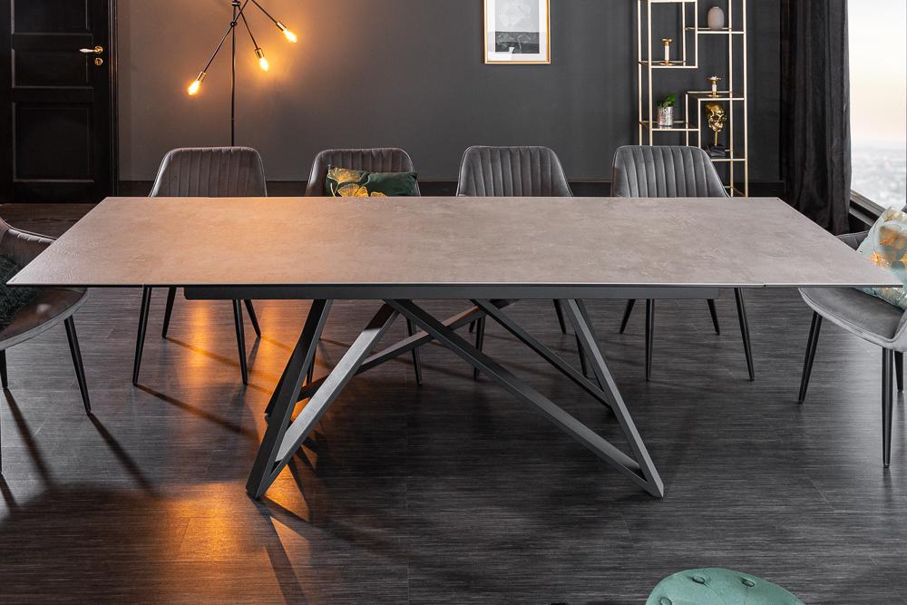 STÓŁ ROZKŁADANY ATLAS OPTYKA BETON 180 ( 220 - 260 ) CM / 40840  / INVICTA INTERIOR
