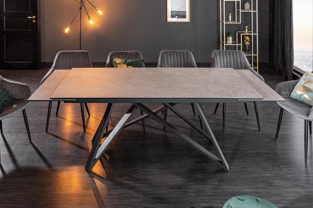 STÓŁ ROZKŁADANY ATLAS OPTYKA BETON 180 ( 220 - 260 ) CM / 40840  / INVICTA INTERIOR