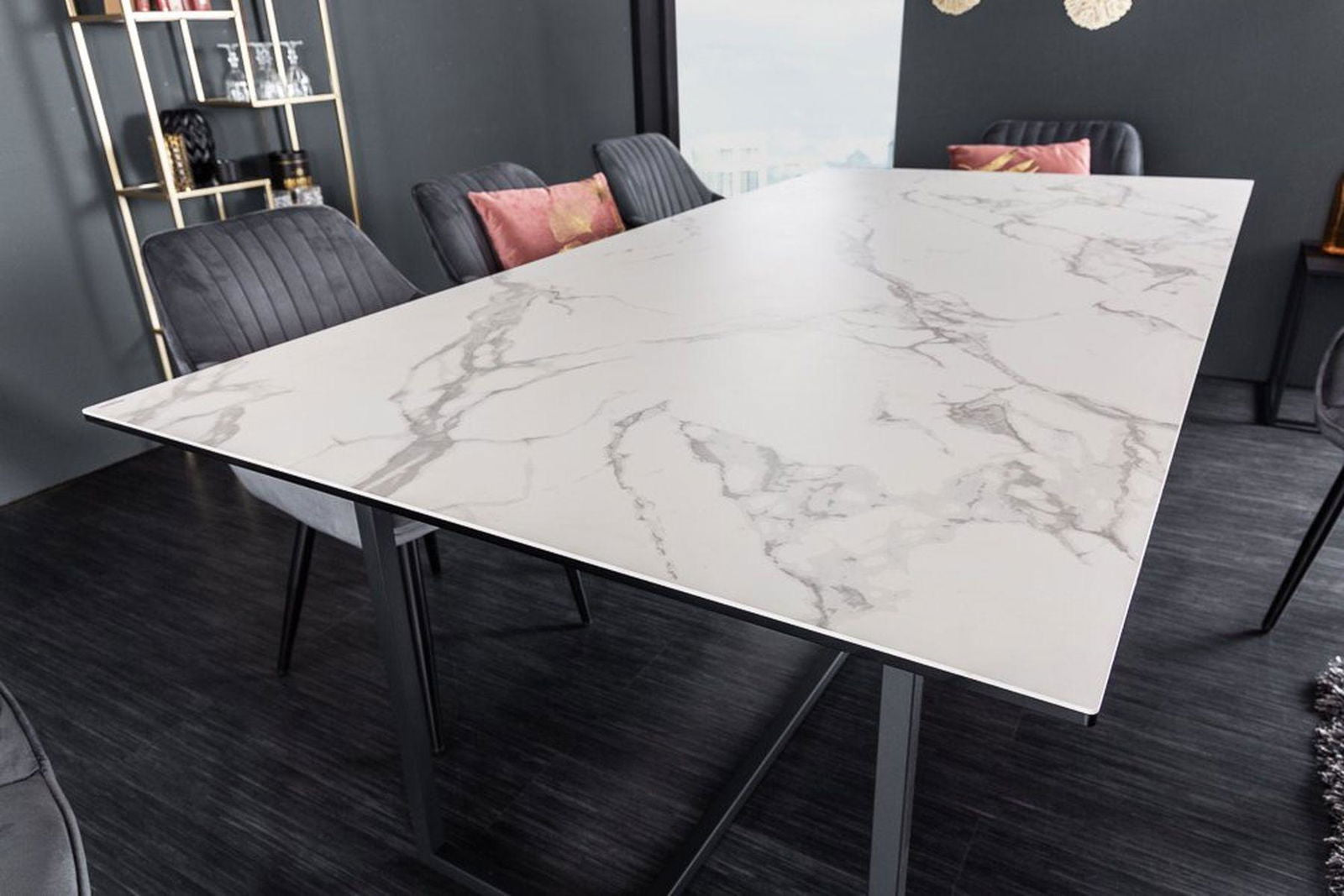 STÓŁ SYMBIOSE 200 CM SZKŁO / CERAMIKA OPTYKA MARMUR / 41088  / INVICTA INTERIOR