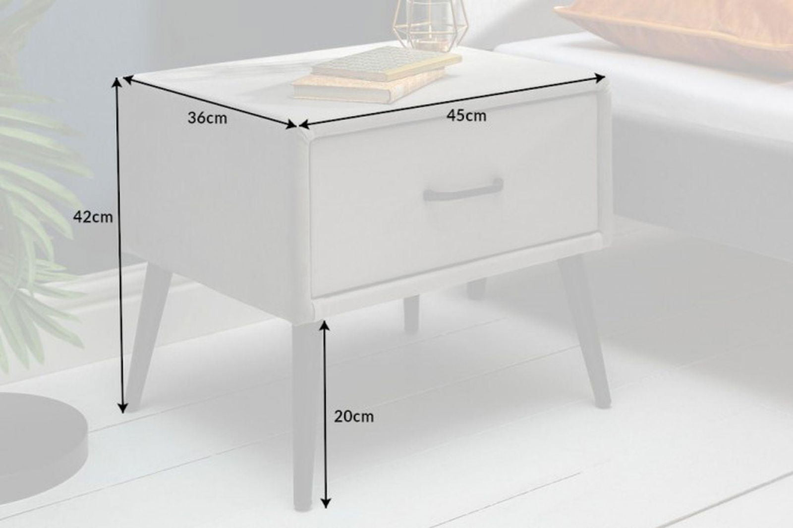 SZAFKA NOCNA FAMOUS SREBRNOSZARA / 40032 / INVICTA INTERIOR