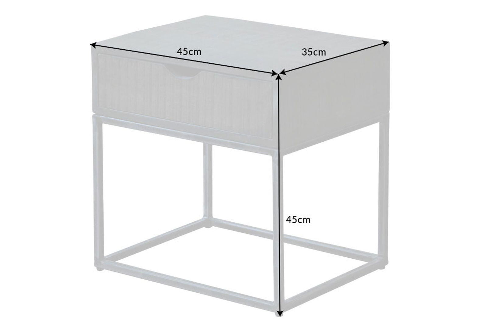 SZAFKA NOCNA IRON CRAFT 45 CM NATURALNE MANGO SZARA / 39590 / INVICTA INTERIOR