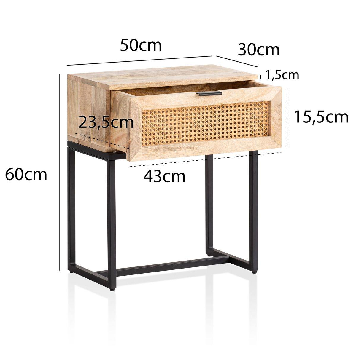 SZAFKA NOCNA WOHNLING RATAN NATURALNE MANGO / WL6.809