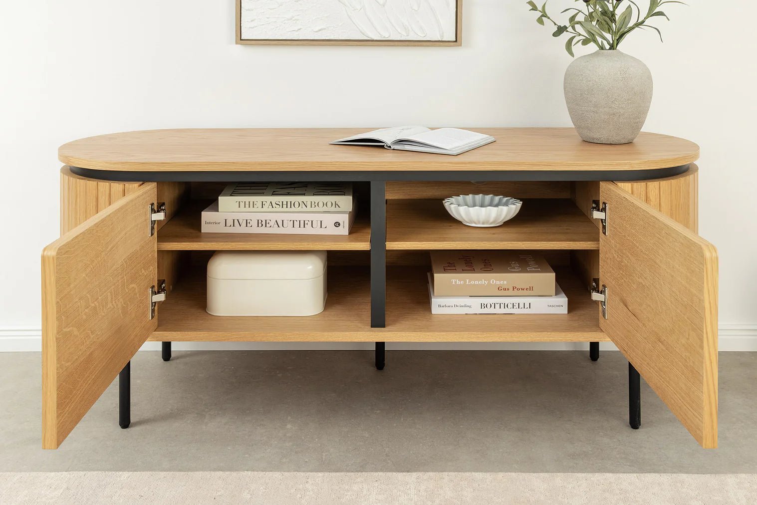 SZAFKA RTV ATELIER 120 CM FORNIR DĘBOWY / 47449 / INVICTA INTERIOR