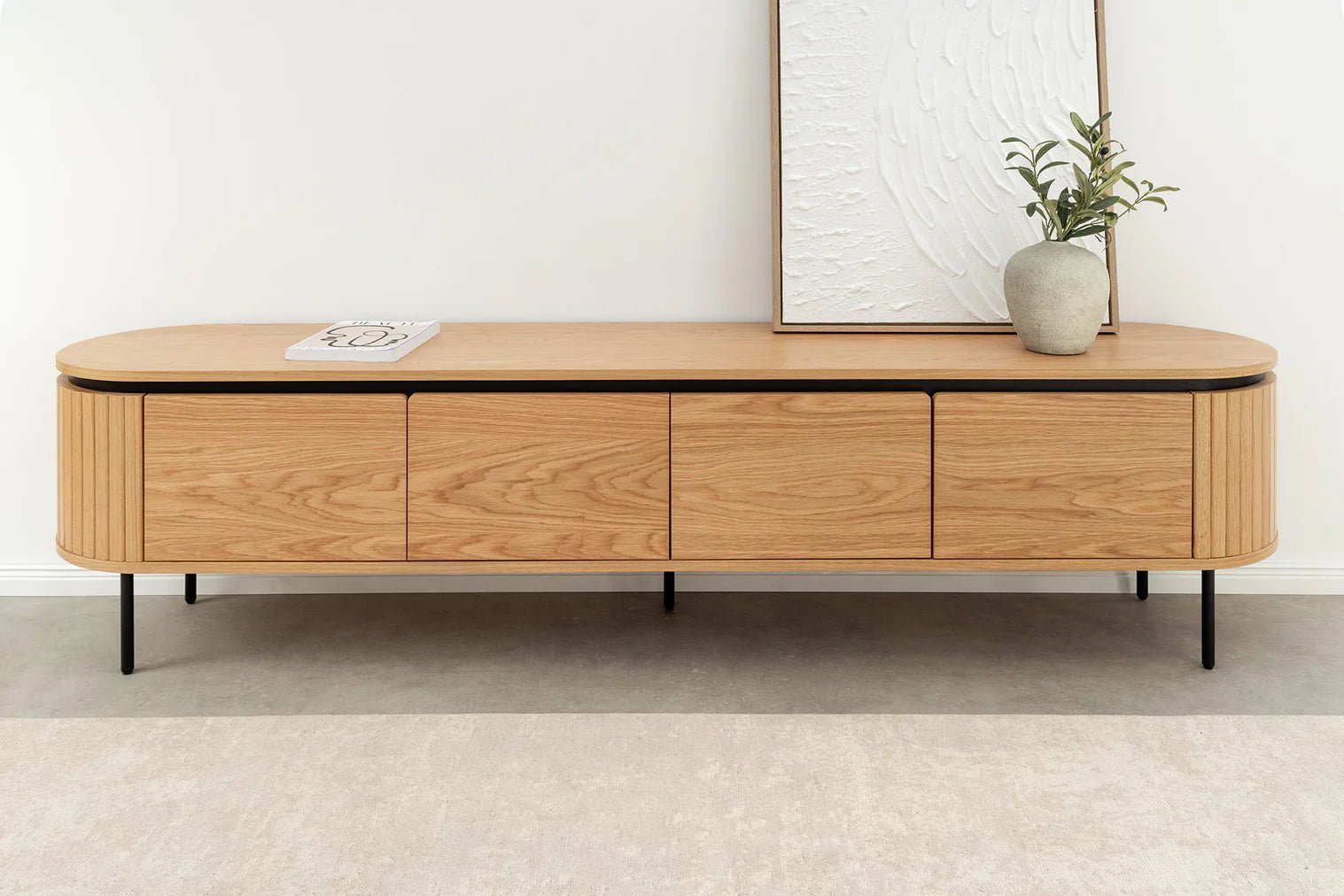 SZAFKA RTV ATELIER 200 CM FORNIR DĘBOWY / 47451 / INVICTA INTERIOR