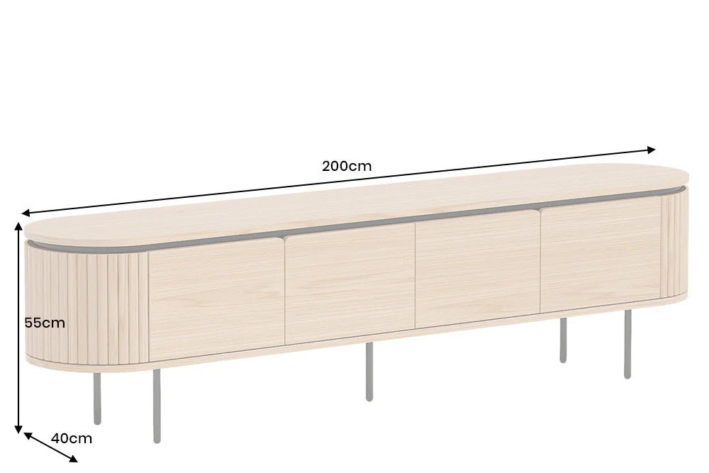 SZAFKA RTV ATELIER 200 CM FORNIR DĘBOWY / 47451 / INVICTA INTERIOR