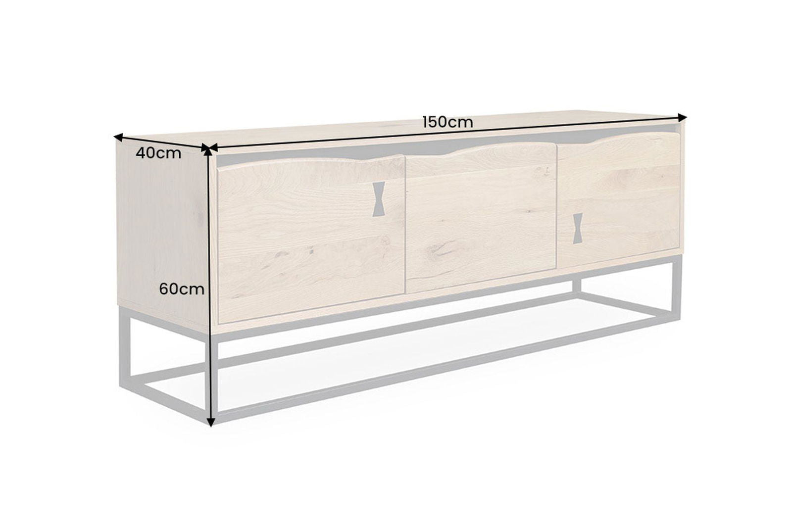 SZAFKA RTV MAMMUT ARTWORK FORNIR DĘBOWY 150 CM / 43124 / INVICTA INTERIOR