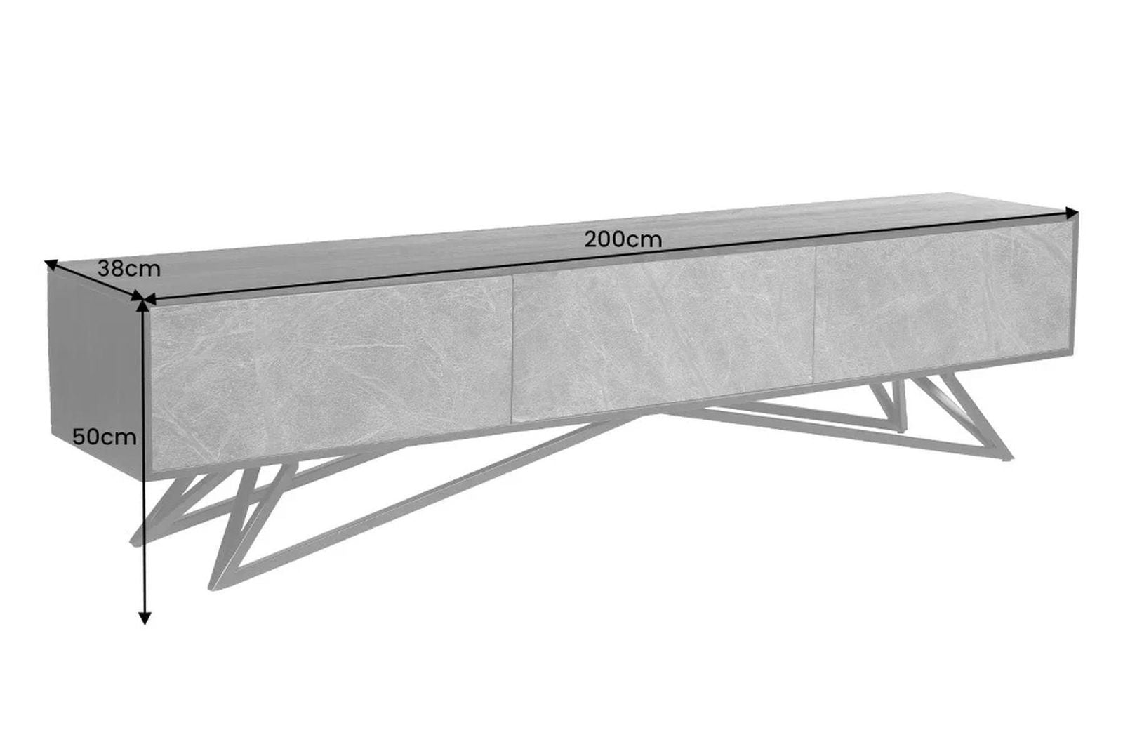 SZAFKA RTV MOUNTAIN SOUL IMITACJA MARMURU 200 CM / 43483 / INVICTA INTEIOR