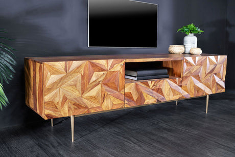 SZAFKA RTV STONE FINISH  SHEESHAM 160 CM / 43448 / INVICTA INTERIOR