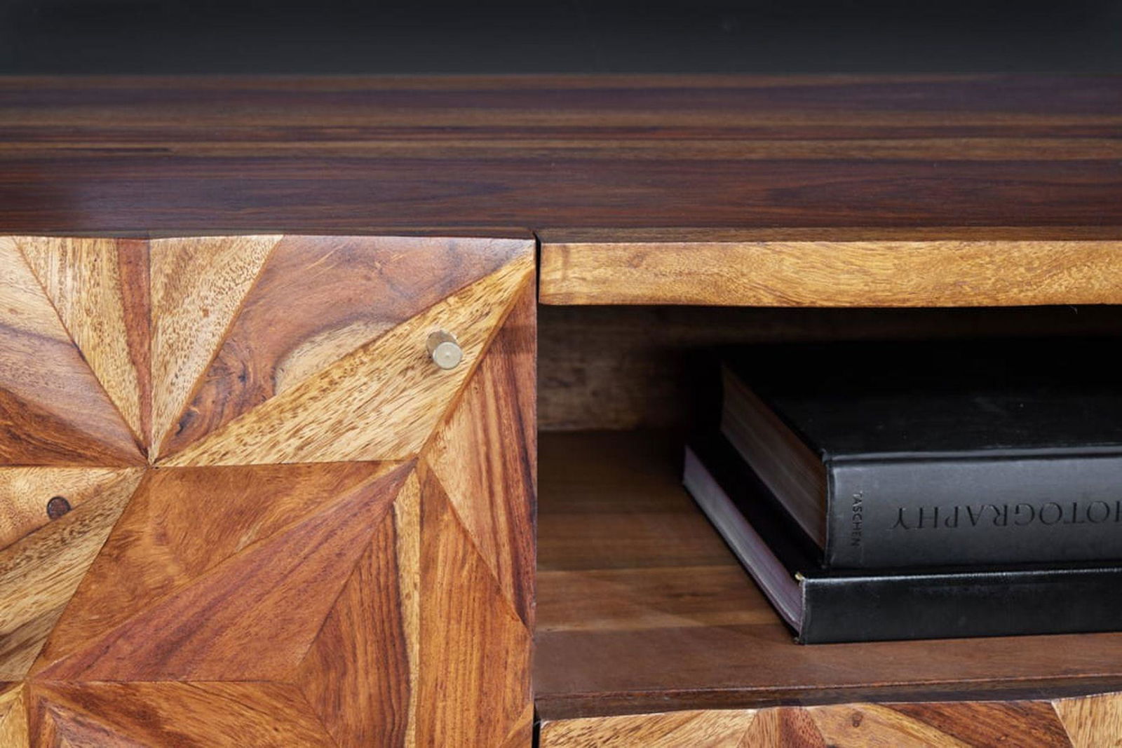 SZAFKA RTV STONE FINISH  SHEESHAM 160 CM / 43448 / INVICTA INTERIOR