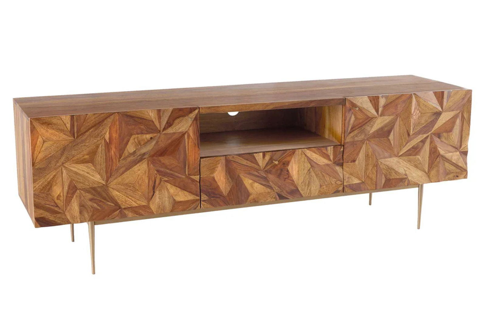 SZAFKA RTV STONE FINISH  SHEESHAM 160 CM / 43448 / INVICTA INTERIOR