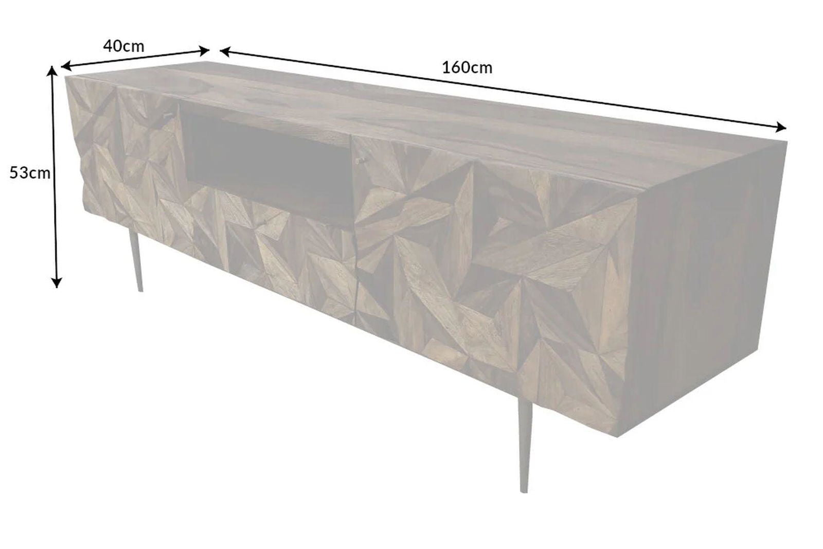 SZAFKA RTV STONE FINISH  SHEESHAM 160 CM / 43448 / INVICTA INTERIOR