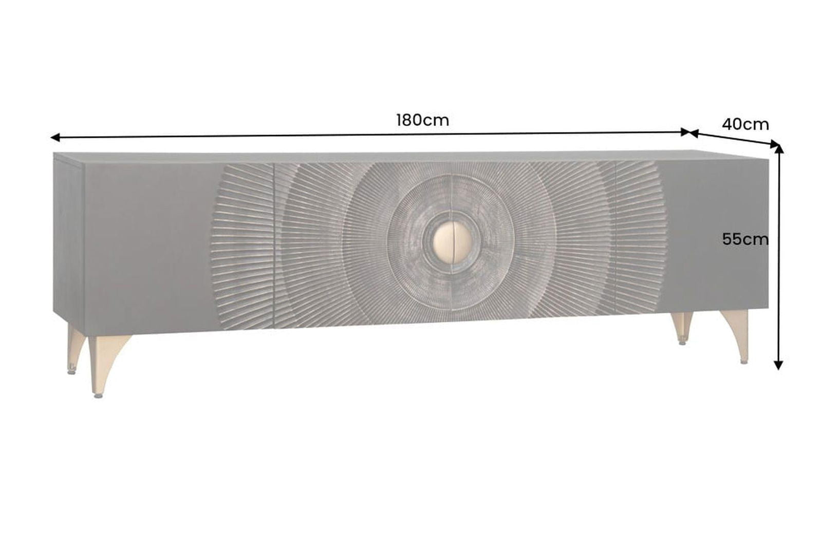 SZAFKA RTV SUNSET 180 CM CZARNA / 44303  / INVICTA INTERIOR
