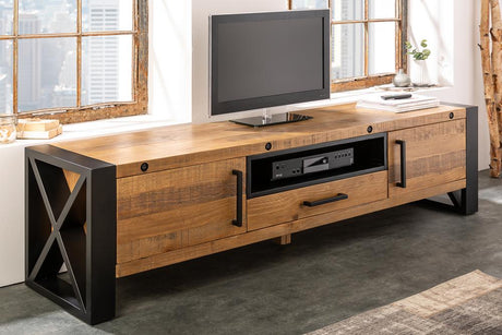 SZAFKA RTV THOR 200 CM NATURALNA SOSNA / 40684 / INVICTA INTERIOR