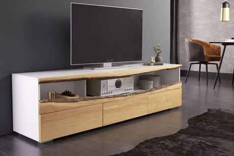 SZAFKA RTV WILD OAK 180 CM BIAŁA / DĄB NATURALNY 40061 / INVICTA INTERIOR