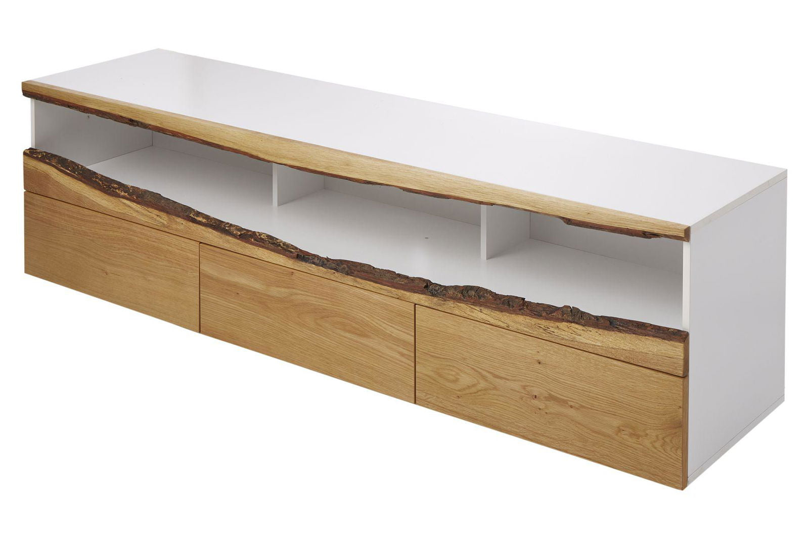 SZAFKA RTV WILD OAK 180 CM BIAŁA / DĄB NATURALNY 40061 / INVICTA INTERIOR