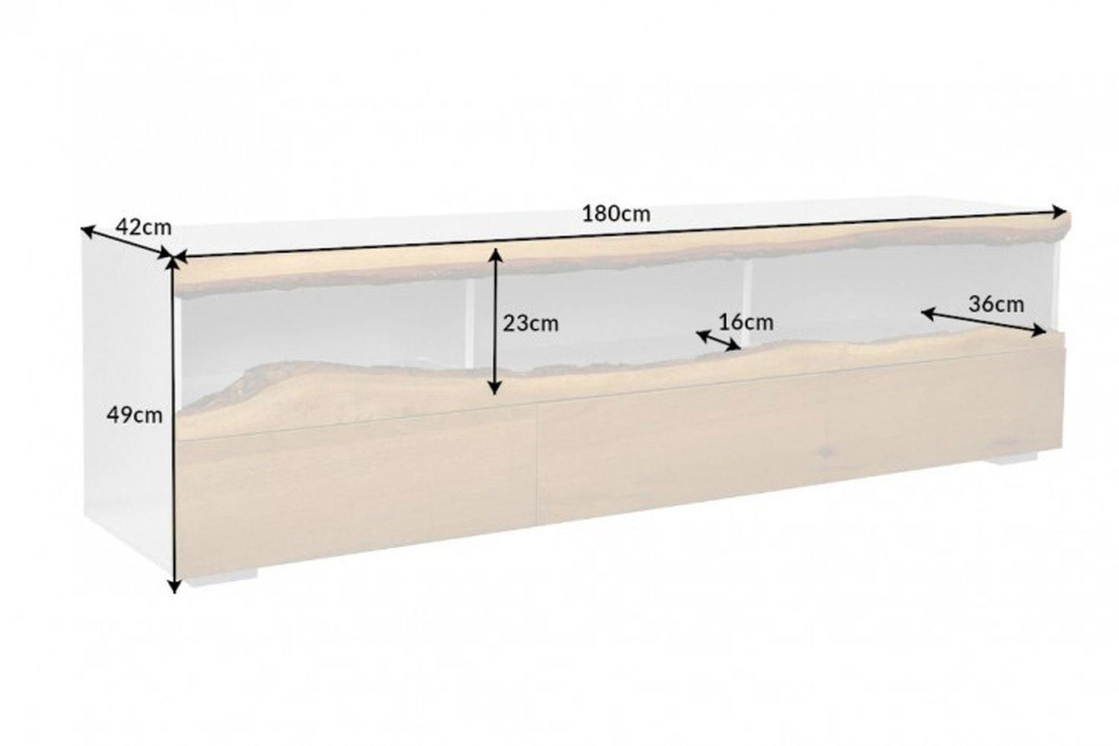 SZAFKA RTV WILD OAK 180 CM BIAŁA / DĄB NATURALNY 40061 / INVICTA INTERIOR