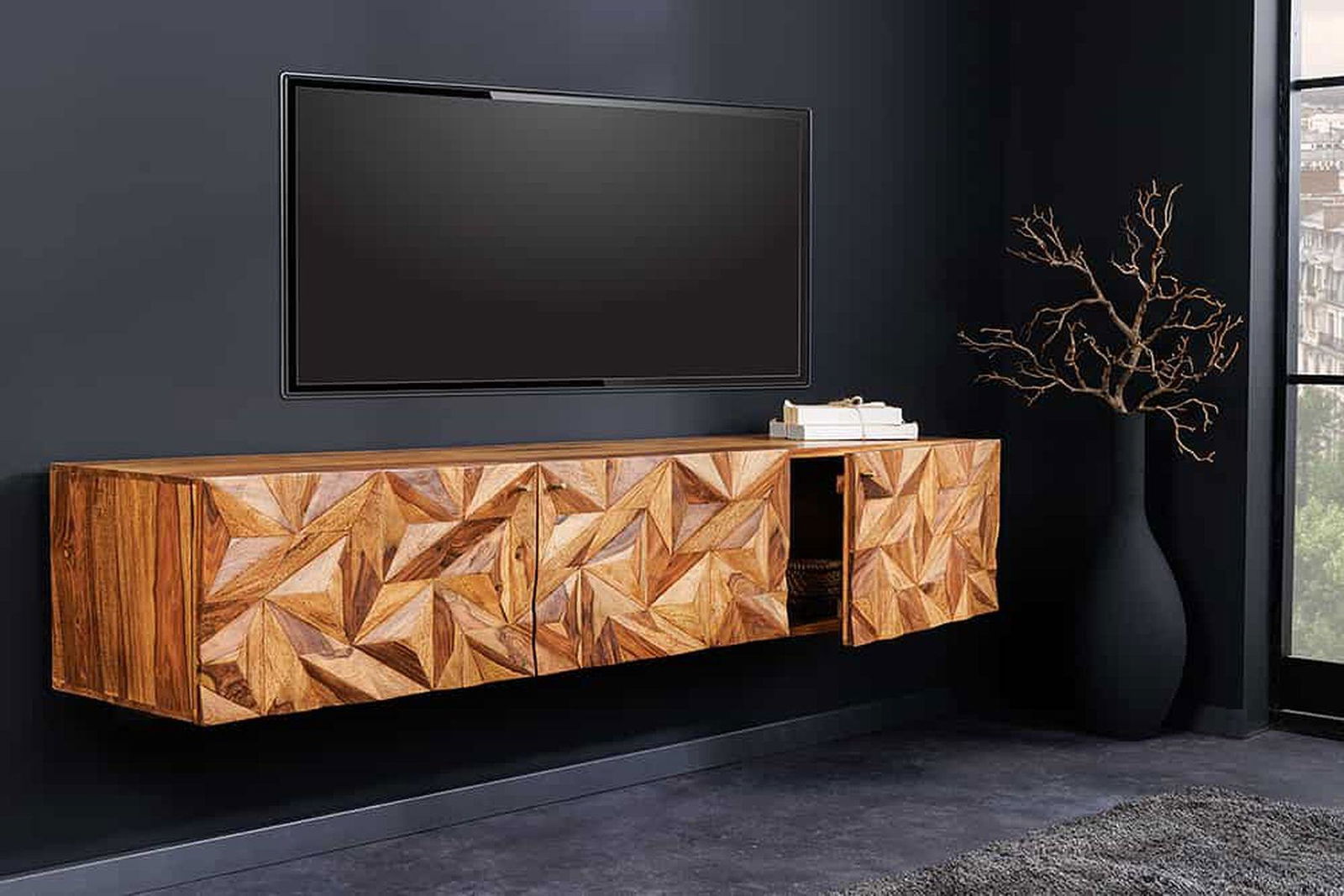 SZAFKA RTV WISZĄCA ALPINE AKACJA 43708 / INVICTA INTERIOR