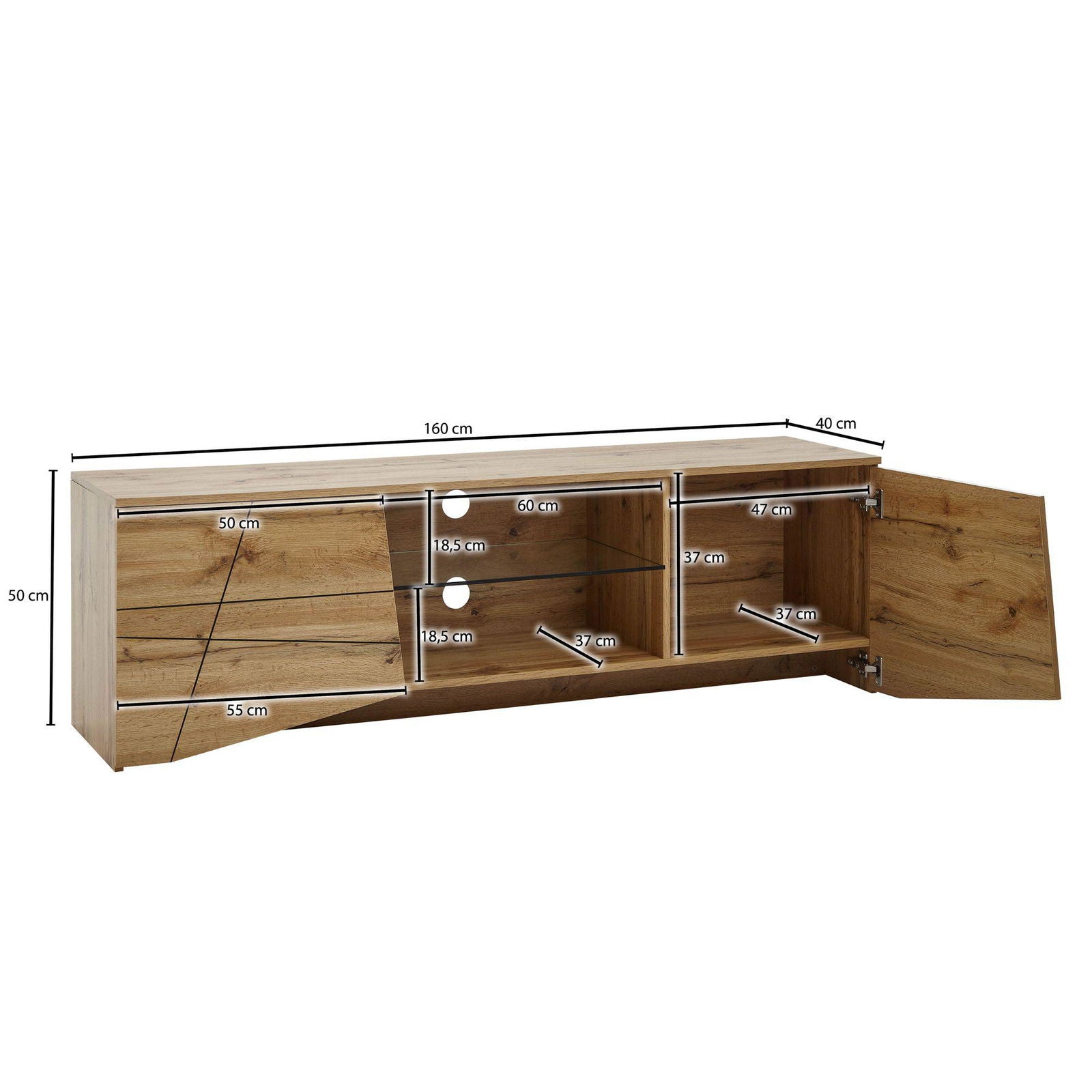 SZAFKA RTV WOHNLING 160 CM OPTYKA DĄB / WL6.577
