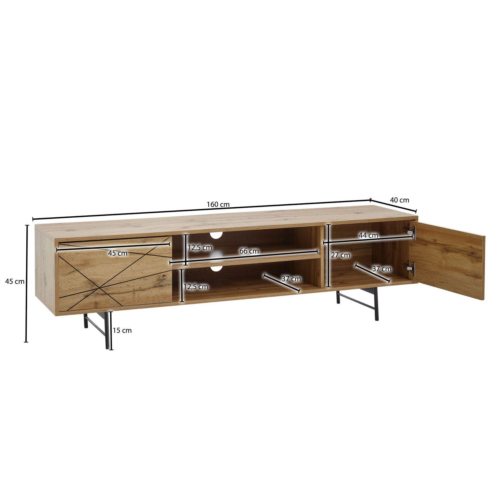 SZAFKA RTV WOHNLING 160 CM OPTYKA DĄB / WL6.579