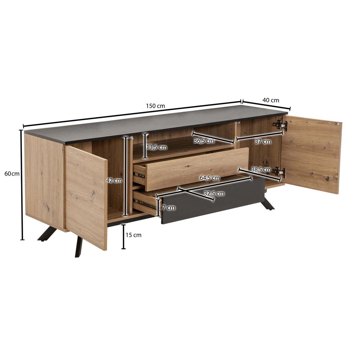 SZAFKA RTV WOHNLING MDF OPTYKA DĘBU / WL6.660
