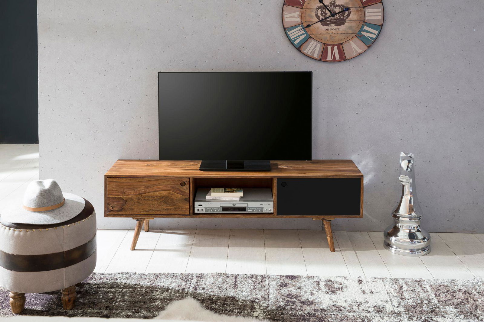 SZAFKA RTV WOHNLING REPA 140 CM CZARNA / WL1.973
