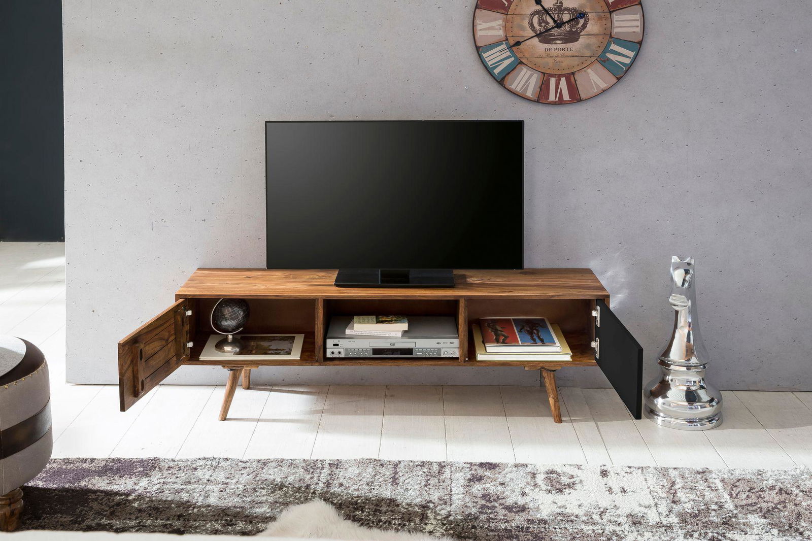 SZAFKA RTV WOHNLING REPA 140 CM CZARNA / WL1.973