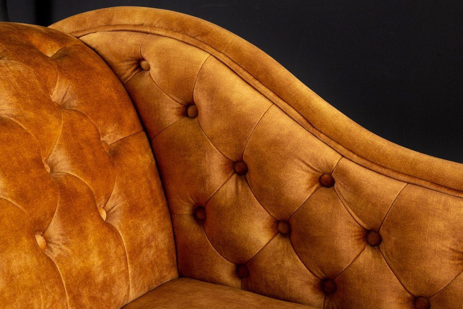 SZEZLONG CHESTERFIELD AKSAMIT  ŻÓŁTY 170 CM / 41252  / INVICTA INTERIOR