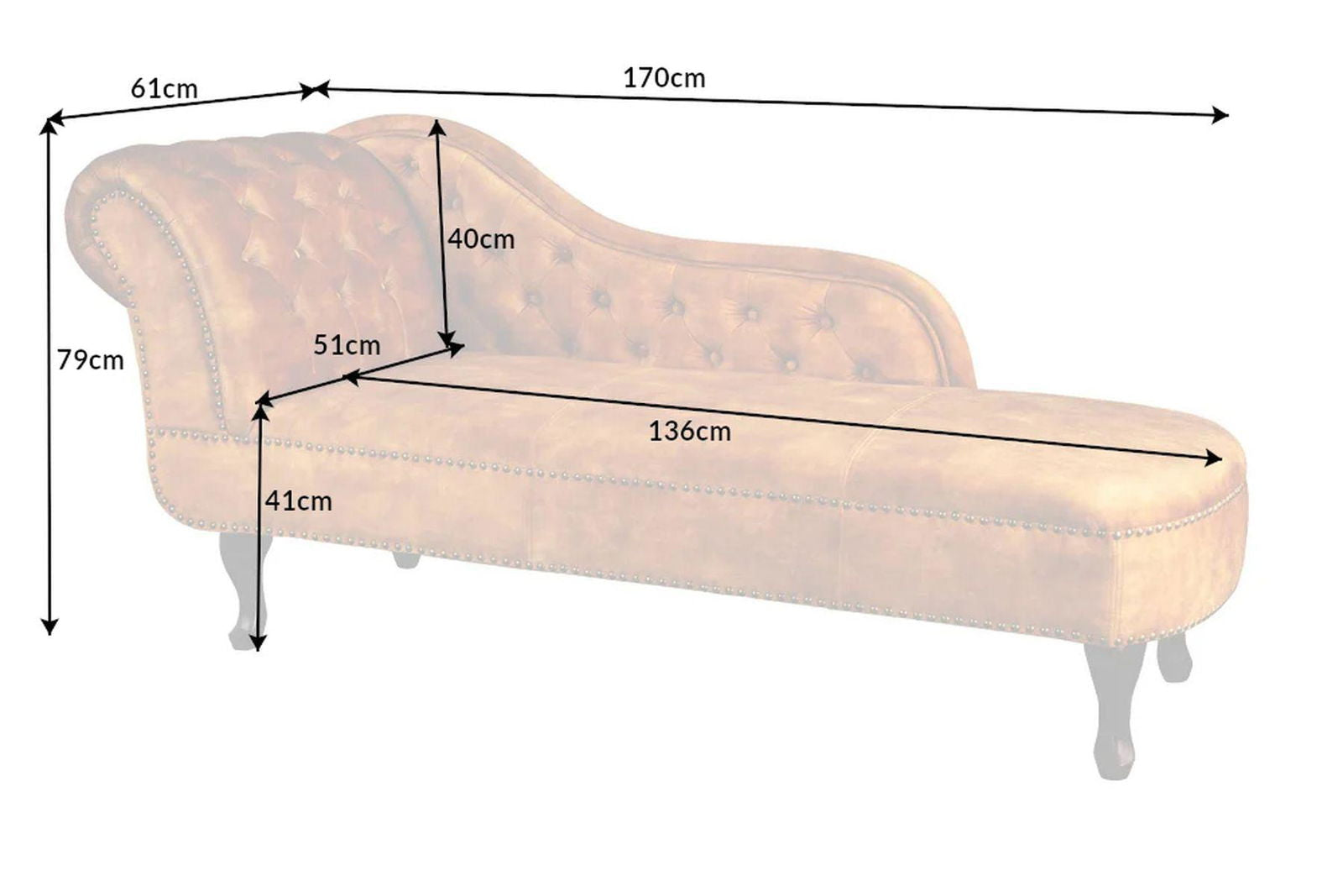 SZEZLONG CHESTERFIELD AKSAMIT  ŻÓŁTY 170 CM / 41252  / INVICTA INTERIOR