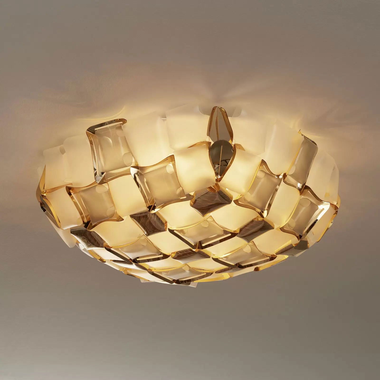 Slamp Clizia lampa sufitowa, 67 cm, złota/ biała
