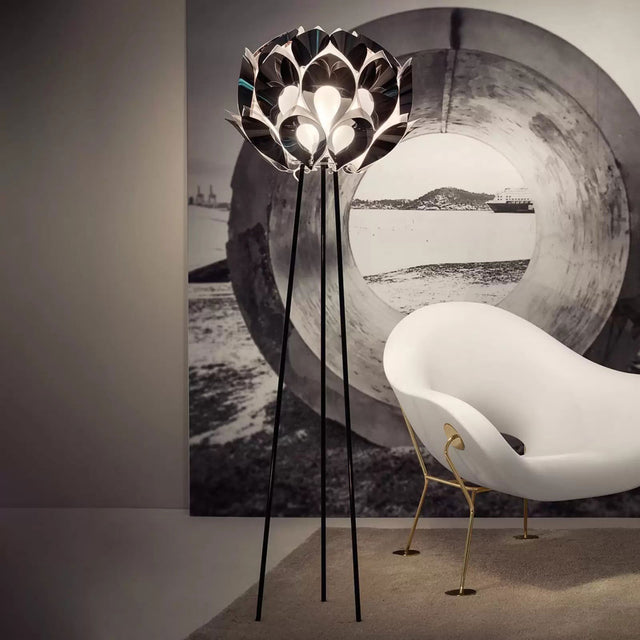 Slamp Flora - designerska lampa stojąca, srebrna