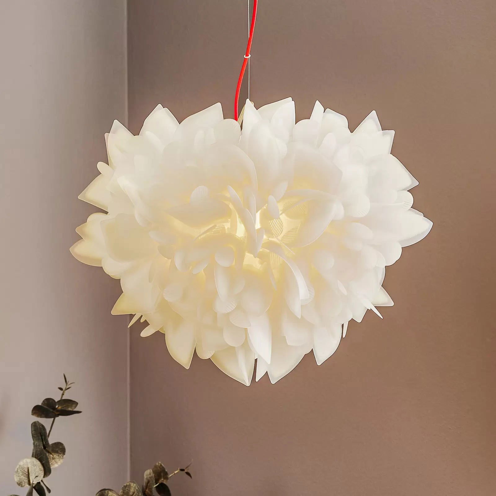 Slamp Veli Foliage lampa wisząca czerwona 45cm