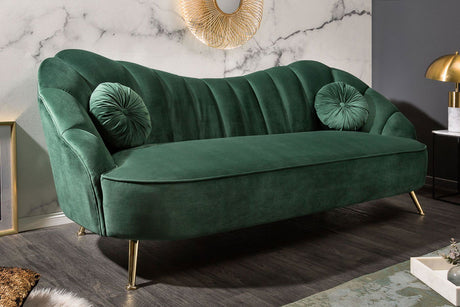 Sofa Arielle 220 cm zielony aksamit / 40749 / INVICTA INTERIOR