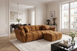 Żółta sofa CLOUD w tkaninie velvet o zaokrąglonej formie do nowoczesnego salonu