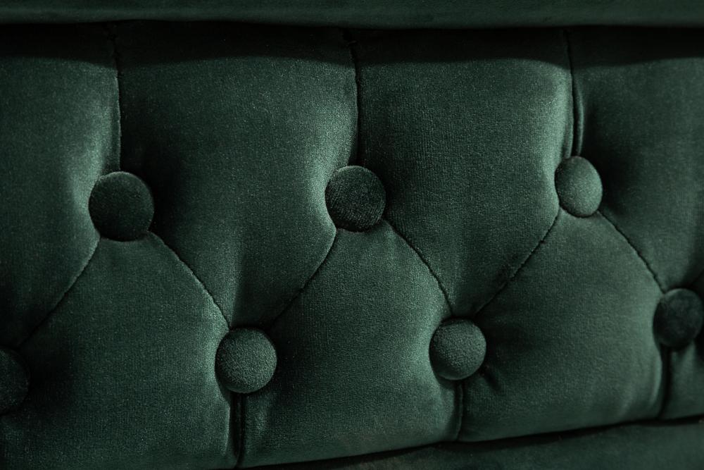 Sofa Chesterfield 3 osobowa aksamit zielony / 40483 / INVICTA INTERIOR