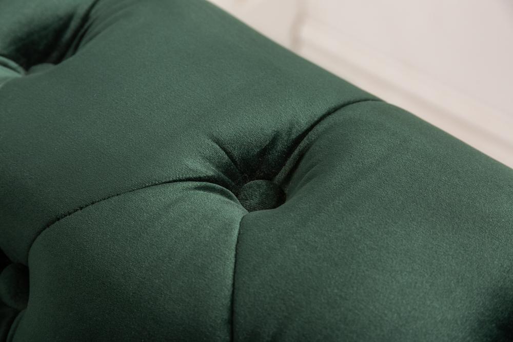 Sofa Chesterfield 3 osobowa aksamit zielony / 40483 / INVICTA INTERIOR