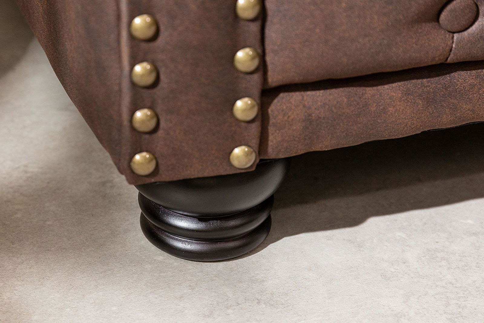 Sofa Chesterfield  3 osobowa  brąz  / 40652 / INVICTA INTERIOR