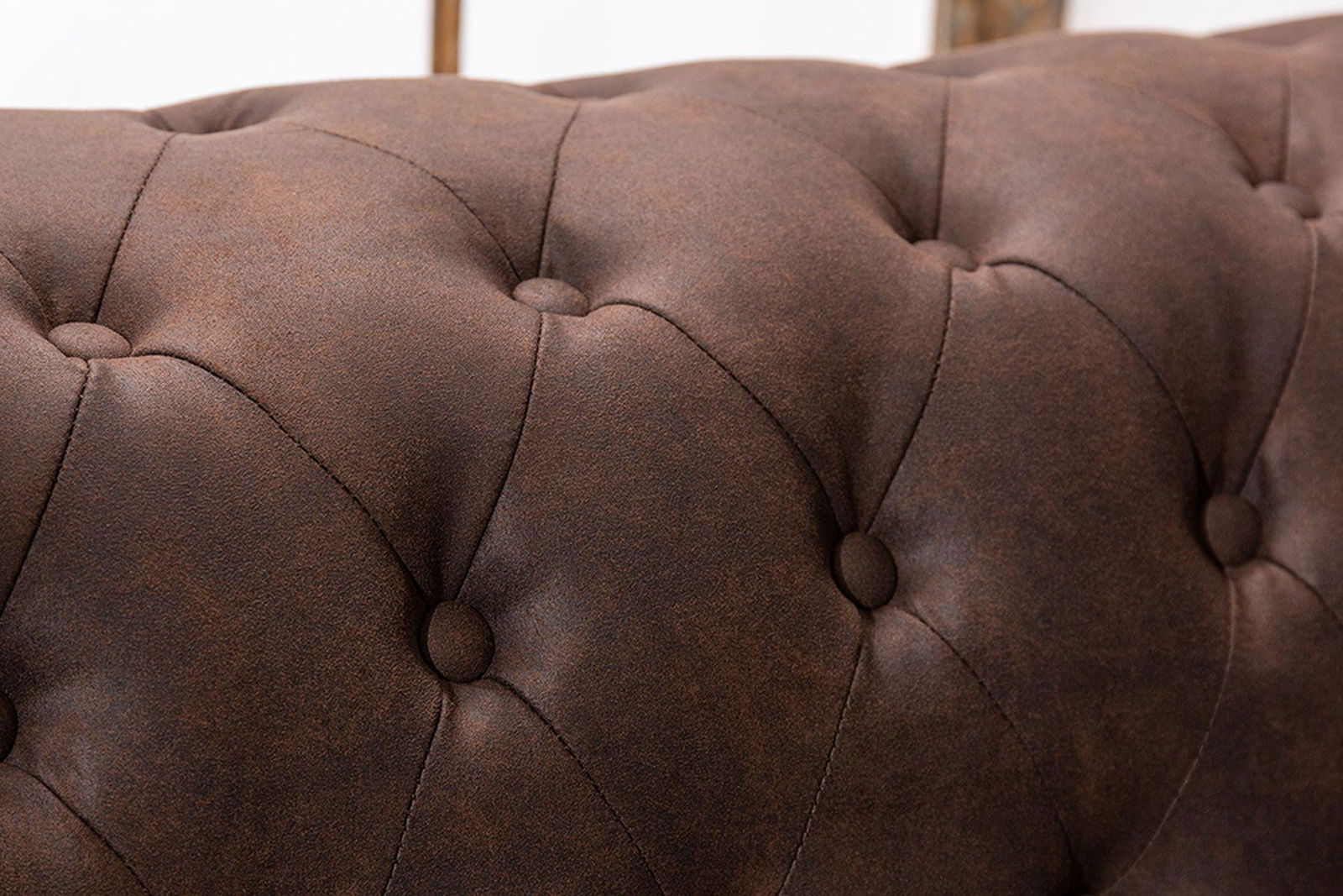 Sofa Chesterfield  3 osobowa  brąz  / 40652 / INVICTA INTERIOR