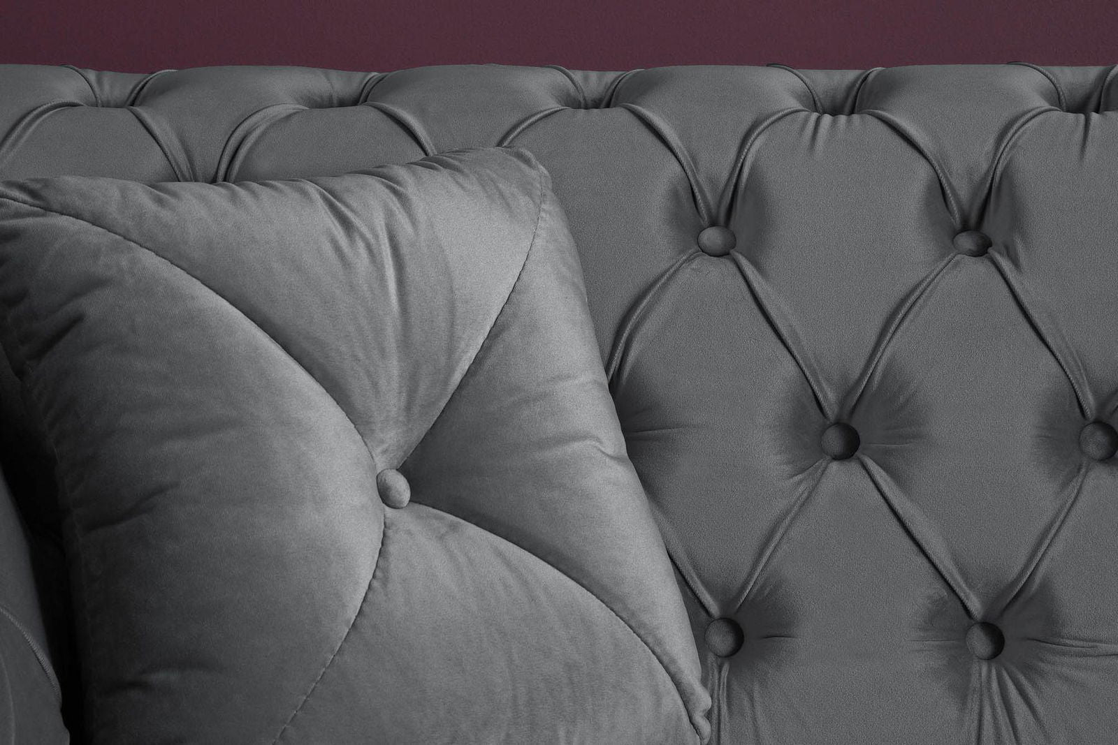 Sofa Euphoria srebrnoszary aksamit / 40148 / INVICTA INTERIOR