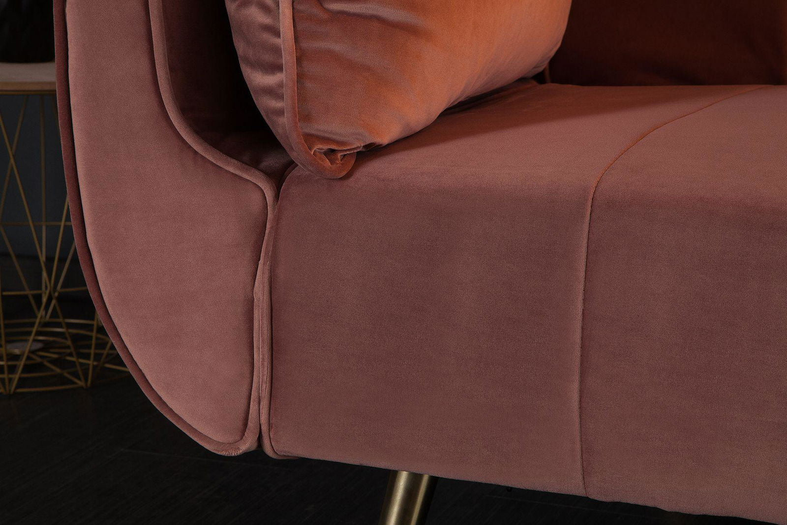 Sofa ROZKŁADANA DIVANI RÓŻOWA AKSAMIT / 39479 / 40091 / INVICTA INTERIOR