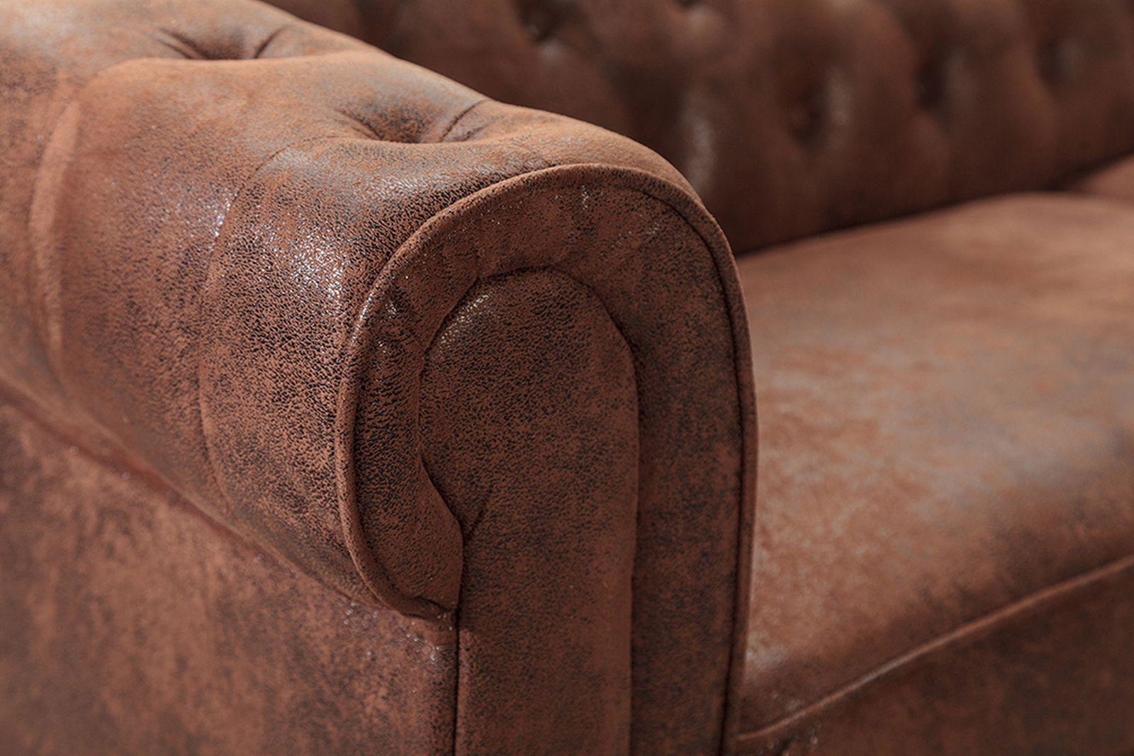 Sofa narożna Chesterfield brązowy antyk / 40611 / INVICTA INTERIOR