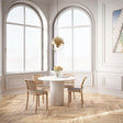 Stół Hygge z okrągłym marmurowym blatem Bianco Carrara / 110 cm / MH