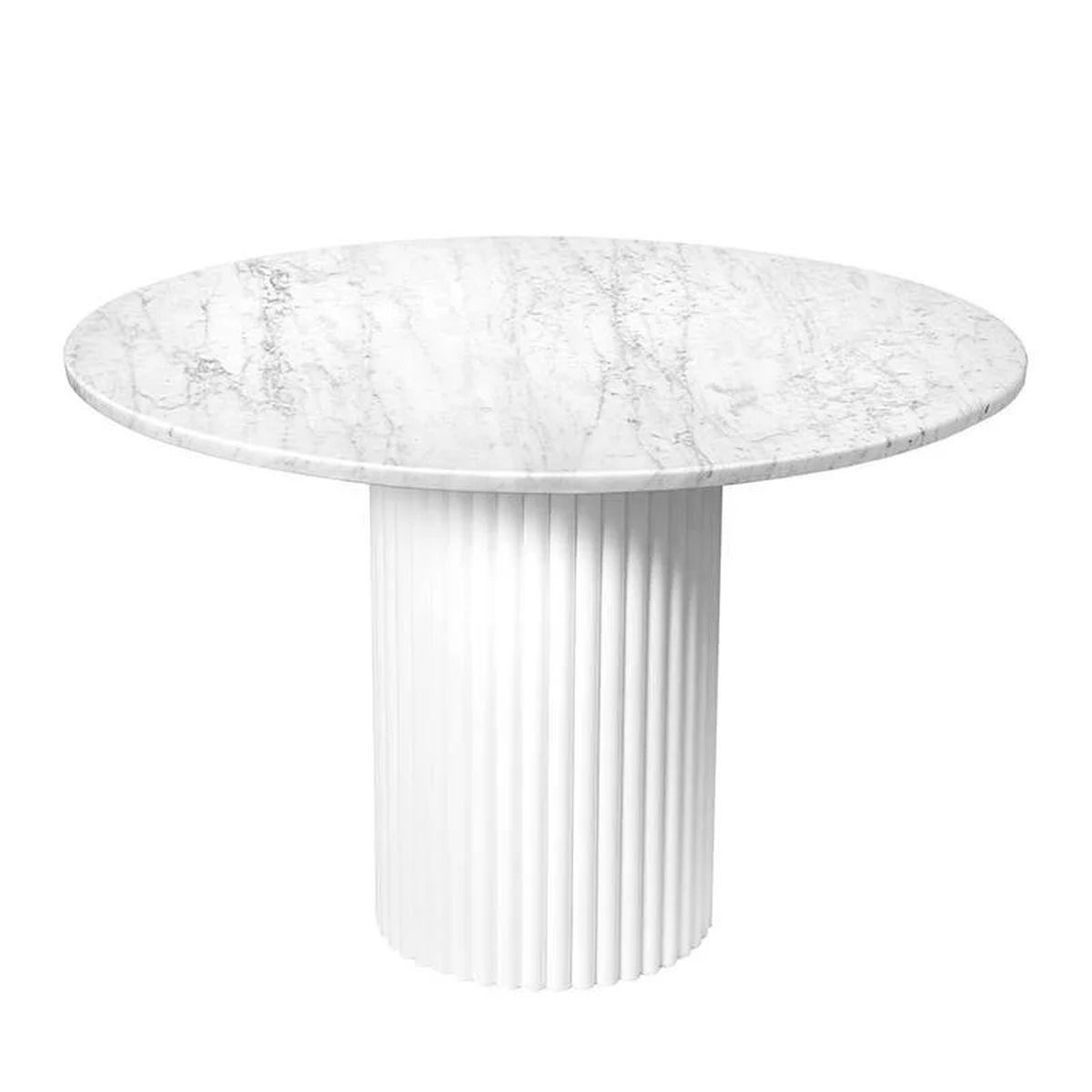 Stół Hygge z okrągłym marmurowym blatem Bianco Carrara / 110 cm / MH