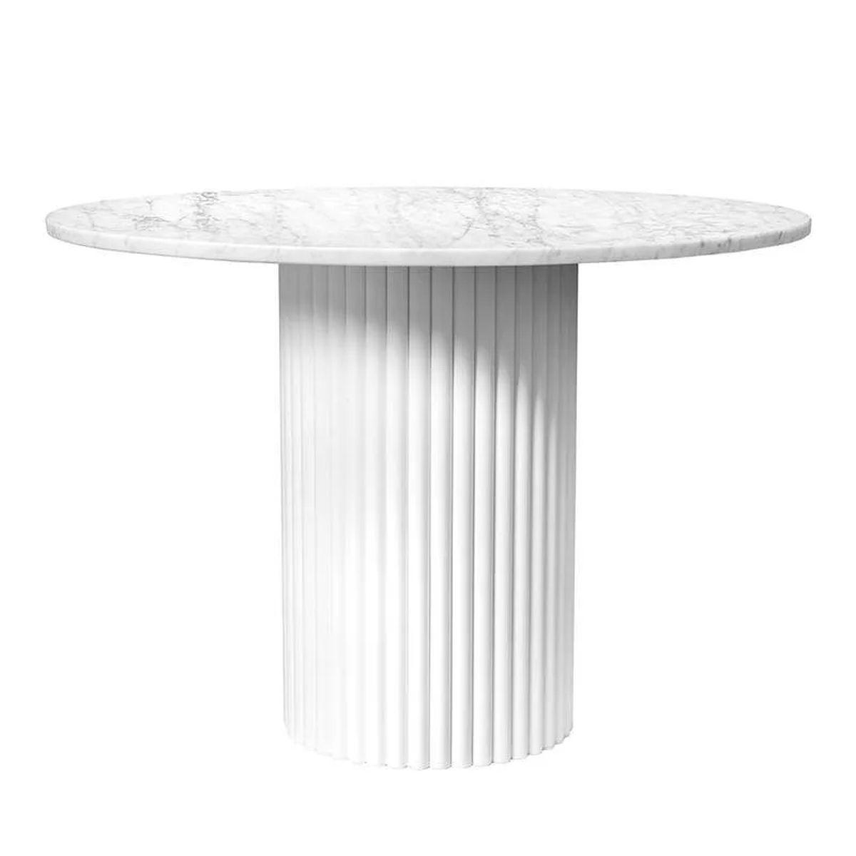 Stół Hygge z okrągłym marmurowym blatem Bianco Carrara / 110 cm / MH