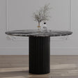 Stół Hygge z okrągłym marmurowym blatem Black Forest  / 110 cm / MH