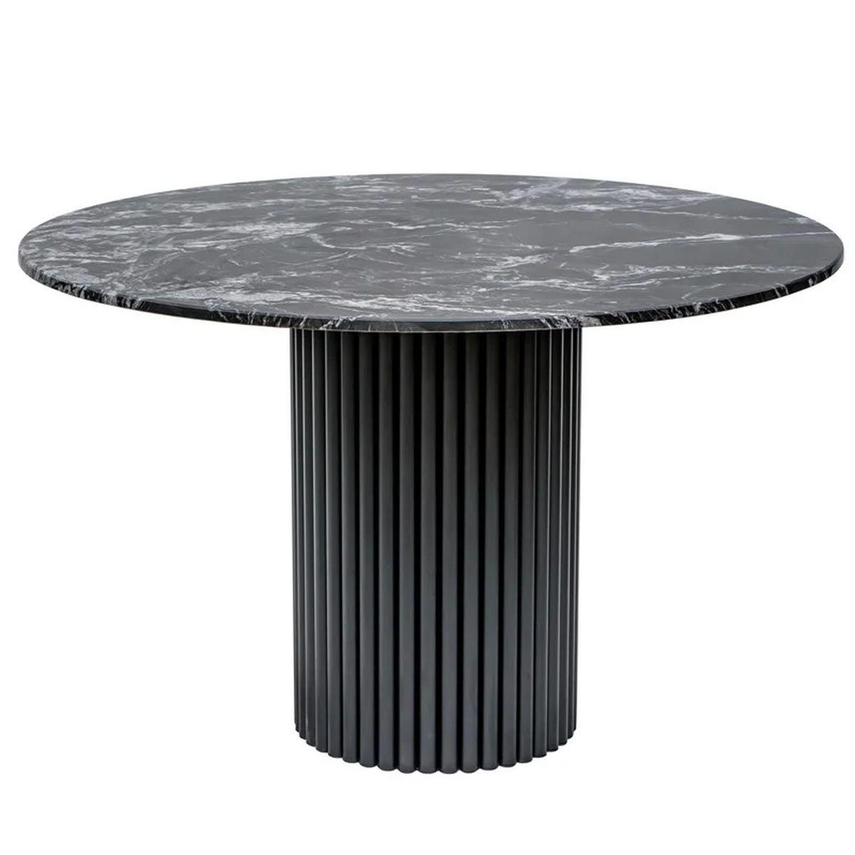 Stół Hygge z okrągłym marmurowym blatem Black Forest  / 110 cm / MH