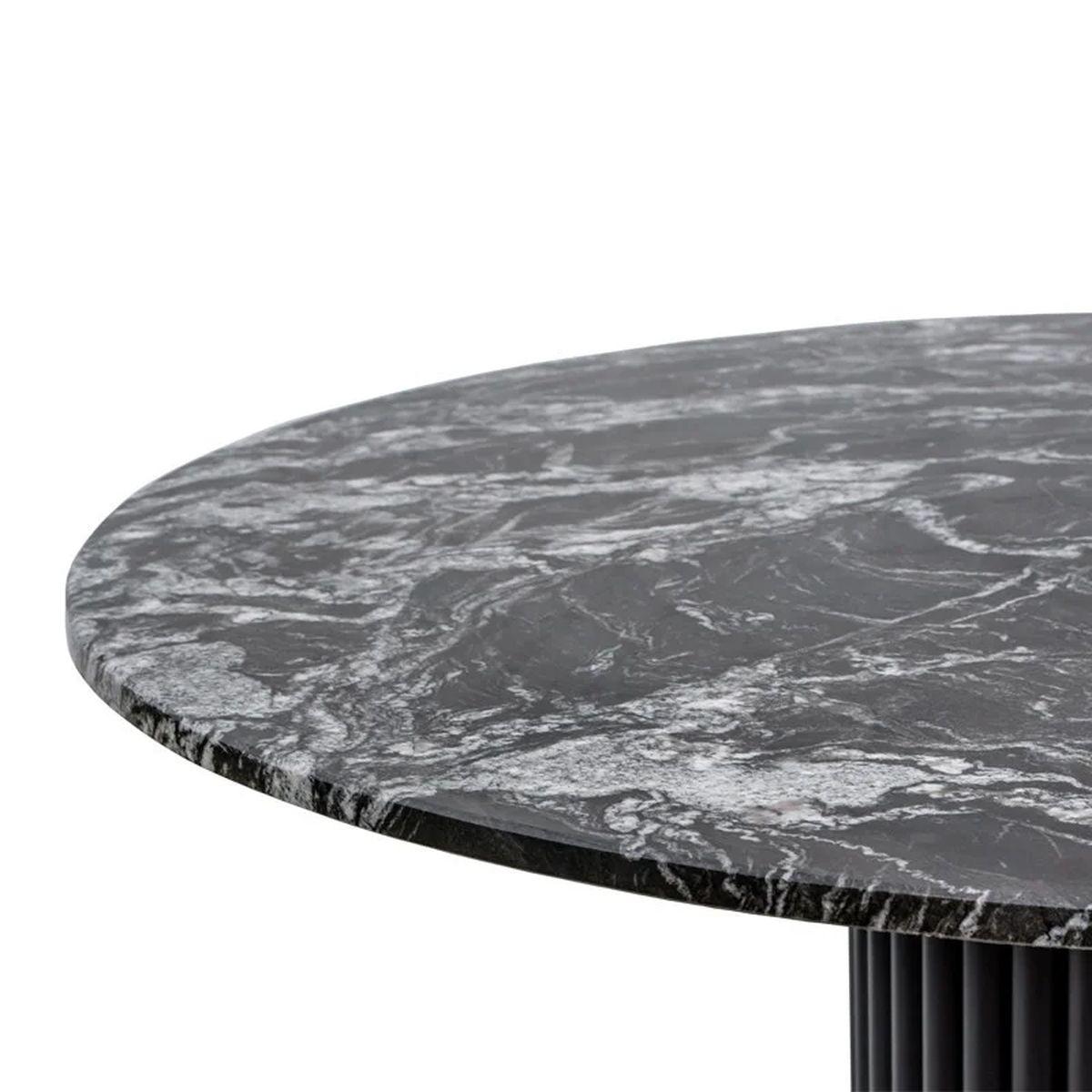 Stół Hygge z okrągłym marmurowym blatem Black Forest  / 110 cm / MH