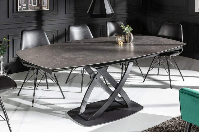 Stół  INCEPTION 130-190 cm rozkładany, obrotowy optyka antracyt   41398  / INVICTA INTERIOR