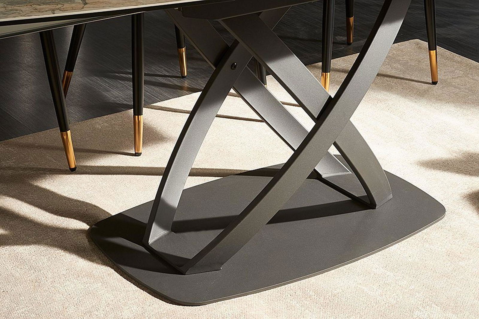 Stół  INCEPTION 130-190 cm rozkładany, obrotowy optyka marmur  41451  / INVICTA INTERIOR